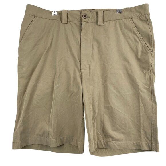 Under Armour Men's Khaki Shorts 38 Nylon Blend Flat Front - Picture 1 of 11